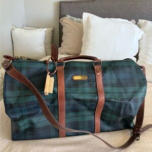 Polo Ralph Lauren - Plaid Leather Trim Duffel Bag
